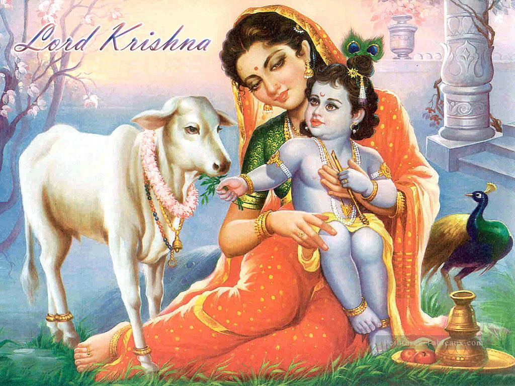 Radha Krishna 41 hindou Peintures à l'huile